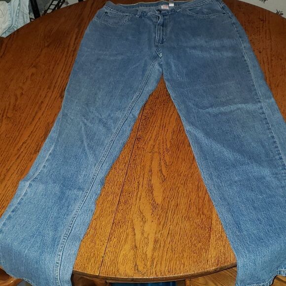 Open Trails Mens Blue Denim Jeans 34 x 32 Straight Leg Classic 5-Pocket Dadcore - Picture 5 of 6